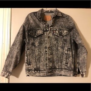 Vintage Levi Black Acid Washed Denim Jacket